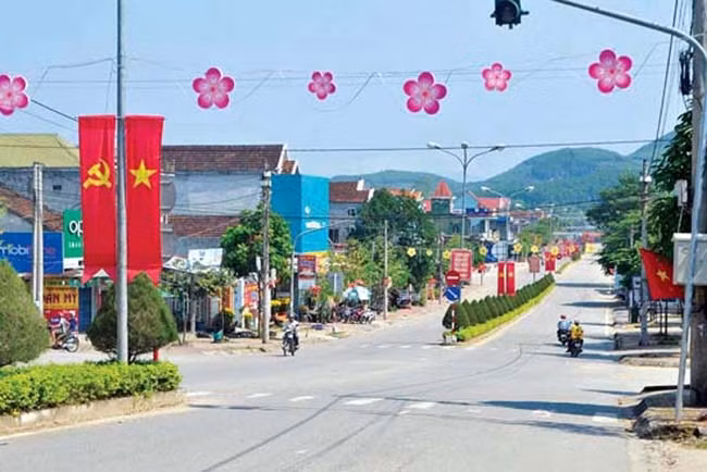 Trung tâm thị trấn Ba Tơ (huyện Ba Tơ, Quảng Ngãi).