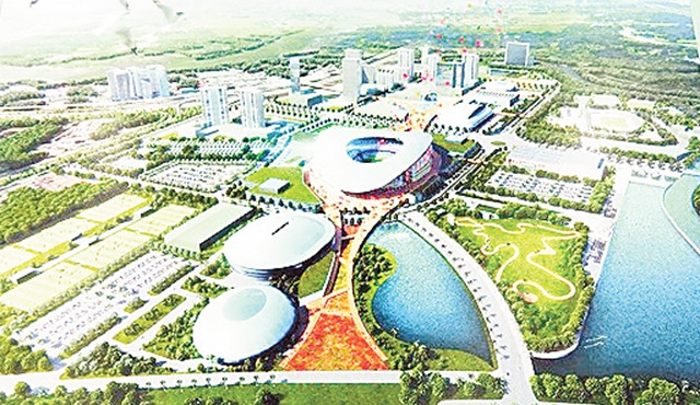 Phối cảnh mô hình Khu liên hợp Thể dục thể thao Rạch Chiếc.