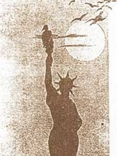 Tượng Nữ thần Tự do<br>trên nóc Tháp Rùa