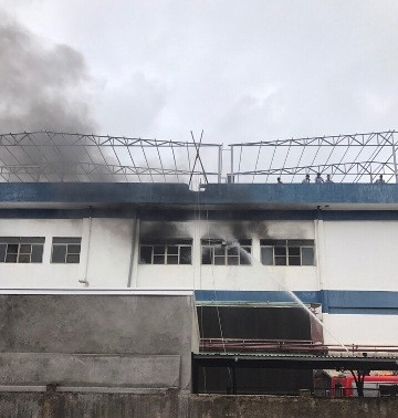 Hiện trường vụ cháy tại khu công nghiệp Quế Võ, Bắc Ninh.