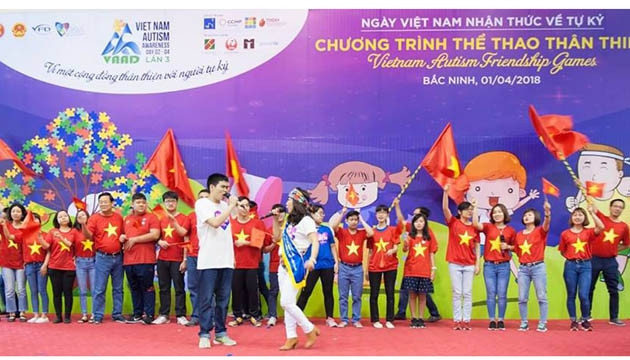 Hoạt động trong Ngày Thế giới nhận thức về tự kỷ 1-4 tại Bắc Ninh (Ảnh: VAN).