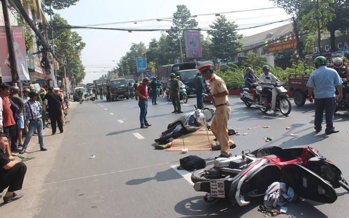 Hiện trường vụ tai nạn.