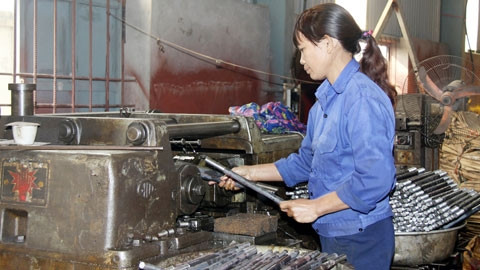 Nhờ sản xuất phát triển, người lao ở công ty TNHH Việt Thắng thường xuyên có việc làm và thu nhập ổn định.