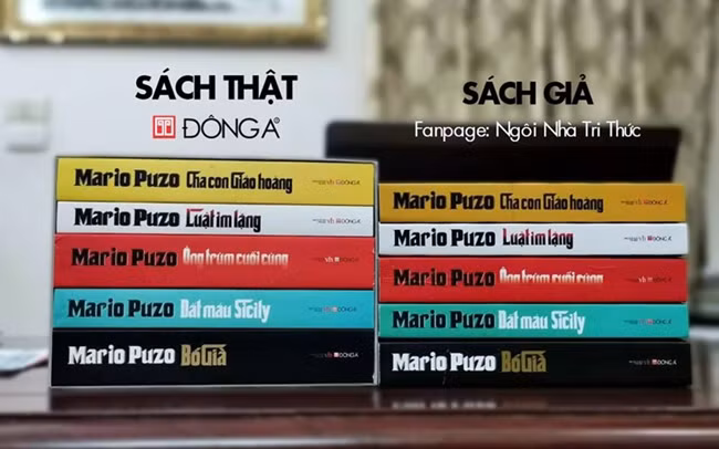 Một bộ sách giả được rao bán trên mạng rất giống với bộ sách thật của Đông A.