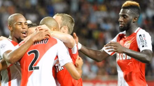 Các cầu thủ Monaco ăn mừng bàn thắng. (Ảnh: Ligue1.com)