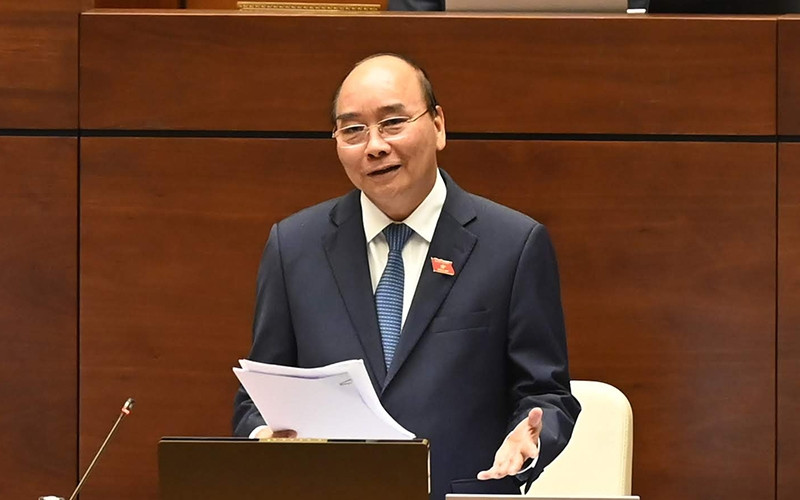 Thủ tướng Chính phủ Nguyễn Xuân Phúc trực tiếp trả lời chất vấn của đại biểu Quốc hội chiều 8-11.