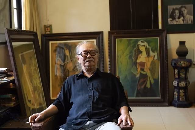 Họa sĩ Mai Long. (Ảnh: Lê Thanh Minh)