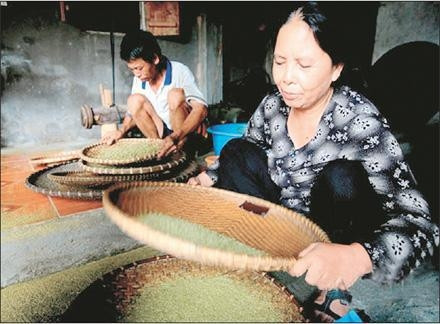 Mùa thu thơm nồng ở làng cốm Mễ Trì. 