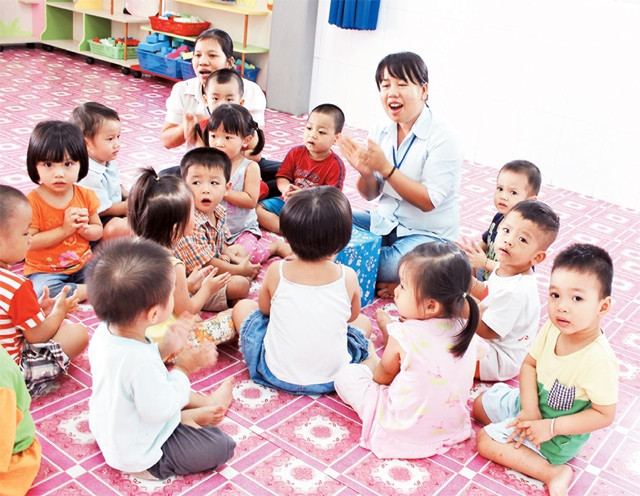 Một lớp học mầm non tại Trường mầm non Sơn Ca 8, quận 12.