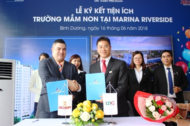 Chủ đầu tư LDG Group và trường mầm non RedSun ký kết hợp tác tại Marina Riverside.