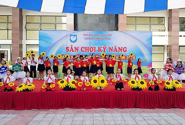 Một bài thi sân khấu hóa của học sinh tham dự chương trình.