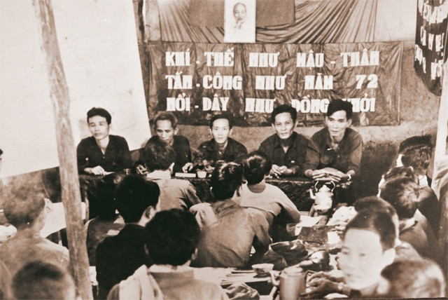 Đầu tháng 4-1975, tại xã An Phú, huyện Củ Chi, Ban Chỉ huy Trung đoàn Củ Chi Đất Thép hạ quyết tâm hoàn thành xuất sắc nhiệm vụ. Ảnh tư liệu