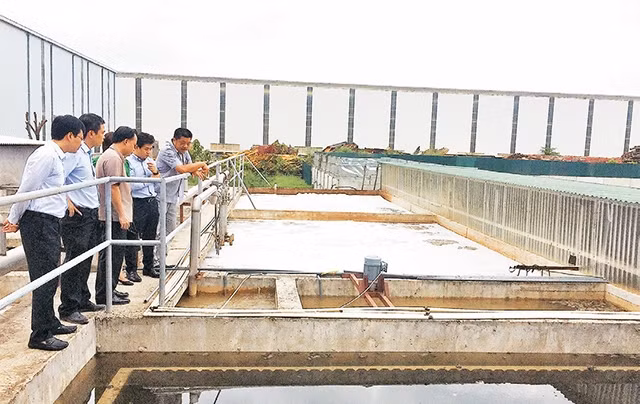 Trạm xử lý nước thải tại Cụm công nghiệp Nguyên Khê, huyện Ðông Anh.