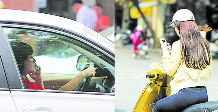 Dừng xe nghe điện thoại!