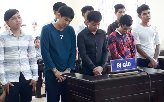 Các bị cáo tại phiên tòa.