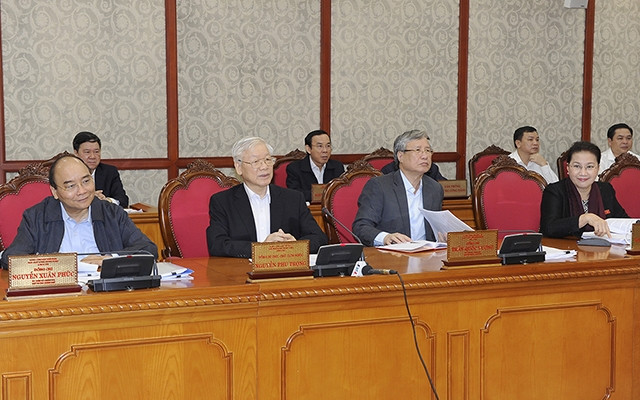 Tổng Bí thư, Chủ tịch nước Nguyễn Phú Trọng phát biểu chỉ đạo tại buổi làm việc với Ban Thường vụ Tỉnh ủy Thừa Thiên Huế. 