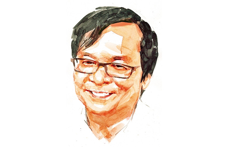 Ký họa nhà văn Nguyễn Nhật Ánh của họa sĩ Đỗ Hoàng Tường.