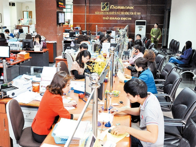 Khách hàng giao dịch tại Ngân hàng Nông nghiệp và Phát triển nông thôn Việt Nam. Ảnh: TRẦN HẢI