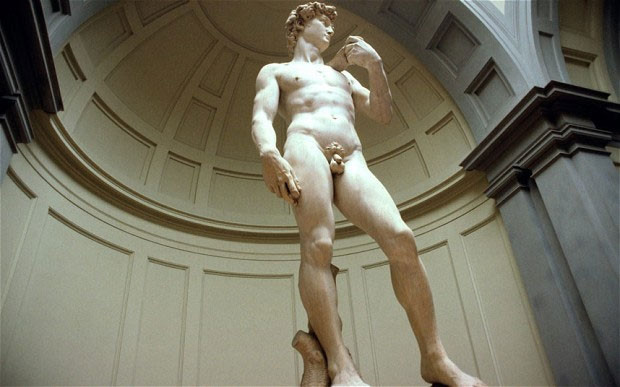 Bức tượng David ở Bảo tàng Florence.