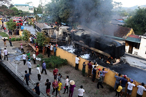 Hiện trường vụ tai nạn.