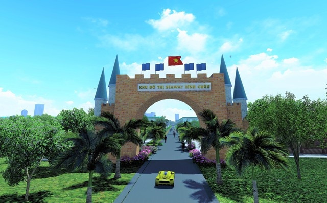 Cổng vào Dự án Seaway Bình Châu.