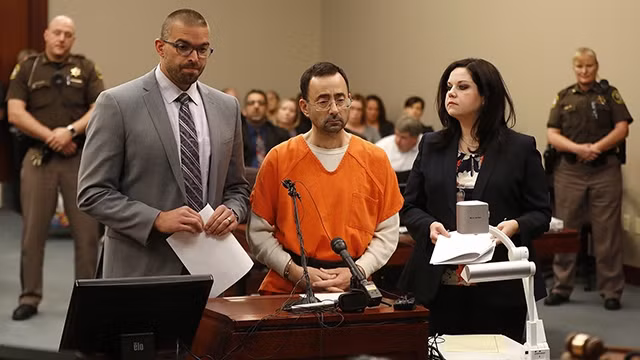 Một phiên xét xử cựu bác sĩ Larry Nassar. Ảnh: THE WASHINGTON EXAMINER