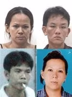 Đặng Khánh Ngọc, Dương Văn<br>Phát, Tô Anh Hào và Võ Thị<br>Kiều Loan. (Ảnh tư liệu công an)