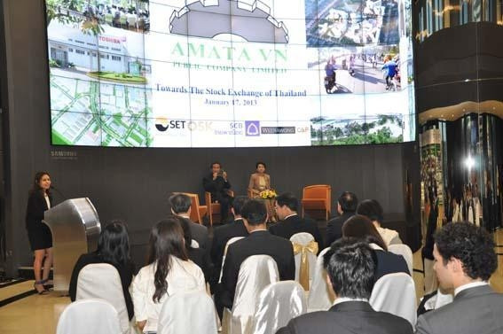 Đại diện Tập đoàn Amata công bố kế hoạch phát hành cổ phiếu.