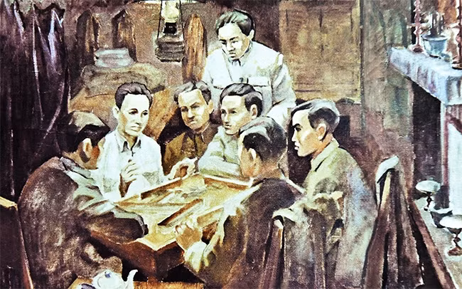 Hội nghị thành lập Đảng Cộng sản Việt Nam năm 1930. Ảnh: PHAN KẾ AN