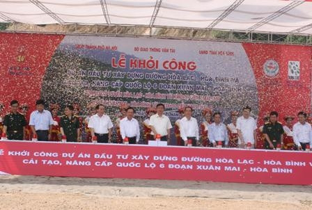 Khởi công tuyến đường Hòa Lạc - Hòa Bình và nâng cấp quốc lộ 6 đoạn Xuân Mai-Hòa Bình