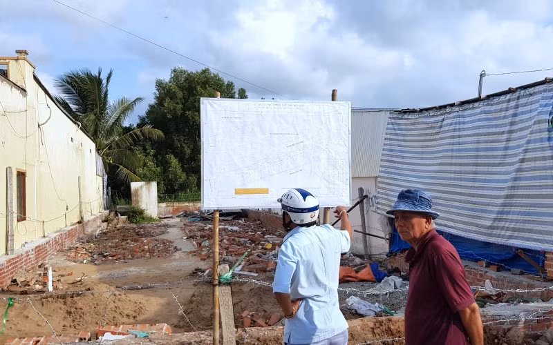 Một trong những căn nhà trên đất ông Tiền đã thuê bị cưỡng chế ngày 22-7