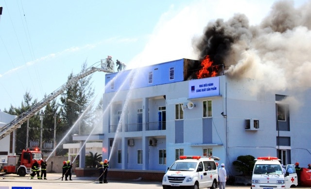 Các đơn vị liên quan tham gia diễn tập phòng chống khủng bố.