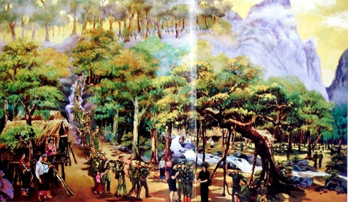 Trạm 15 giao liên Trường Sơn, tranh sơn dầu của ĐỨC DỤ