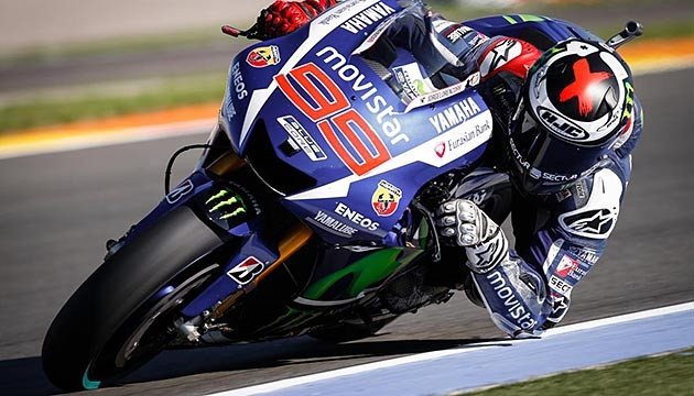 Jorge Lorenzo thẳng tiến về đích khi không có sự cạnh tranh của Valentino Rossi. (ảnh: MotoGP)