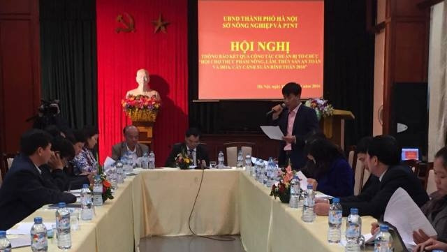 Họp báo Hội chợ thực phẩm và hoa cây cảnh Xuân2016 chiều 15-1.