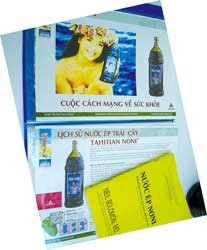 Quảng cáo sản phẩm nước Noni