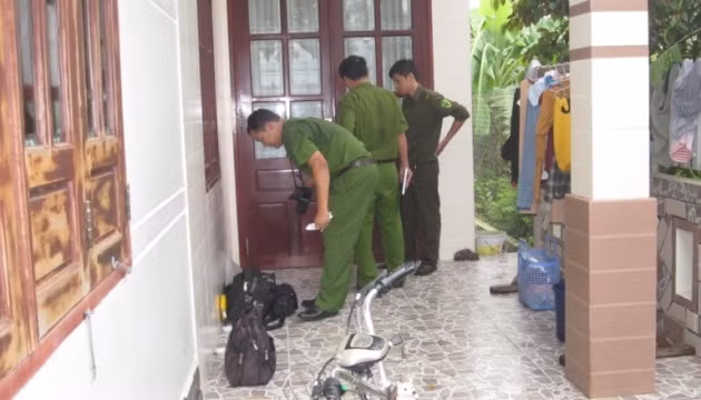 Hiện trường nơi xảy ra vụ án mạng.