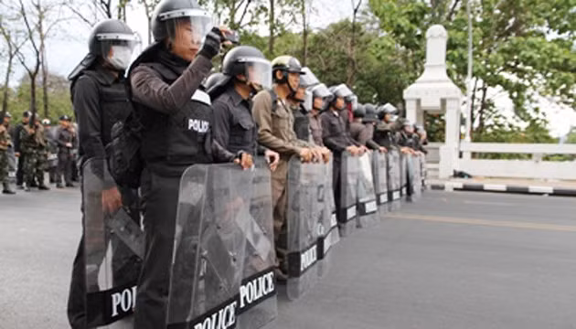 Cảnh sát chống bạo động tại Chiang Mai, Thái-lan 