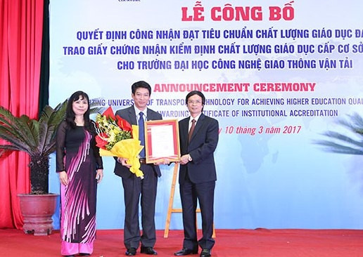 Trường đại học Công nghệ Giao thông vận tải đạt tiêu chuẩn kiểm định 