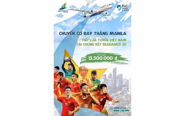Bamboo Airways khai thác chuyến bay đến Philipines phục vụ SEA Games 30