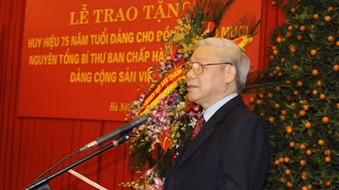 Tổng Bí thư Nguyễn Phú Trọng phát biểu tại buổi lễ. (Ảnh: VOV)