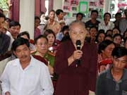 Bà Nguyễn Thị Lâm phát biểu
khi được minh oan.