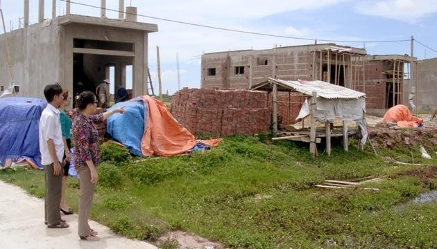 Khu tái định cư ở xã Ân Hoà, huyện Kim Sơn, Ninh Bình.