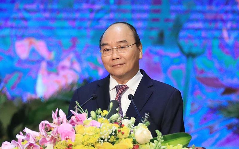 Thủ tướng Chính phủ Nguyễn Xuân Phúc phát biểu tại lễ kỷ niệm. Ảnh: VGP/Quang Hiếu