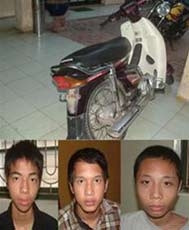 Các đối tượng và tang vật vụ án.