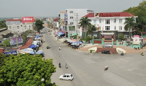 Thị trấn Thắng, trung tâm huyện Hiệp Hòa tỉnh Bắc Giang (ảnh Việt Hưng)