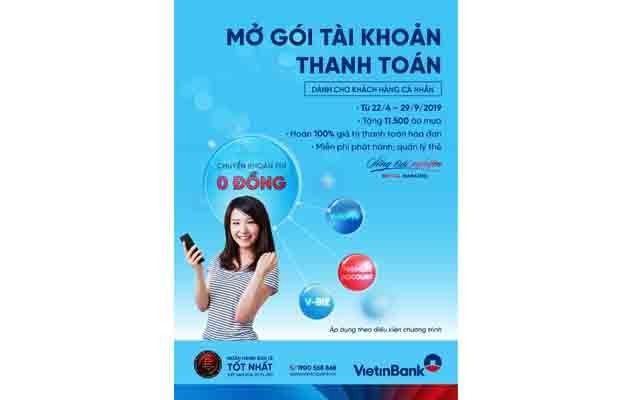 Tận hưởng ưu đãi với gói tài khoản thanh toán VietinBank