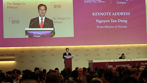 Thủ tướng Nguyễn Tấn Dũng phát biểu tại Lễ khai mạc Đối thoại Shangri-La 2013. (Ảnh: tuoitre.vn)