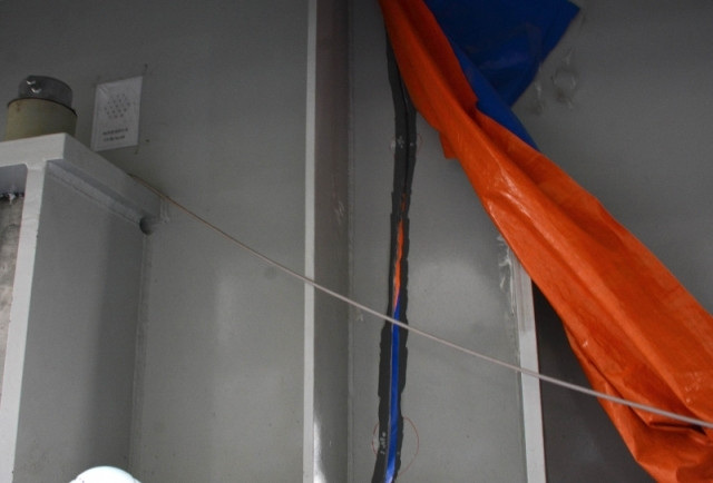 Vết nứt tại trụ P29 cầu Vàm Cống.