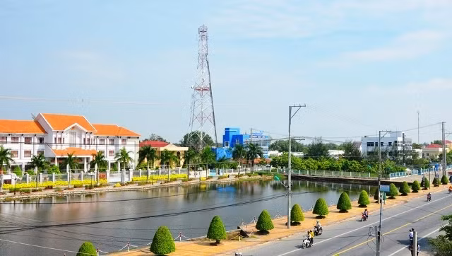 Một góc thị xã Giá Rai hôm nay.